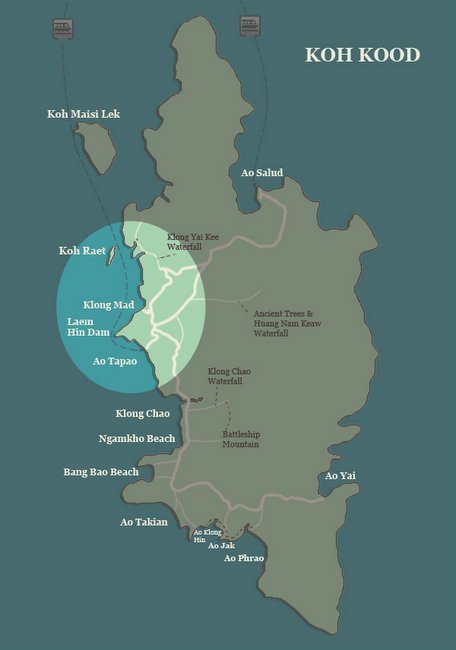 koh kood map ao tapao beach