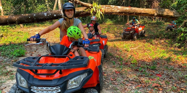 woman child quad bike ATV monster adventure by nara koh chang