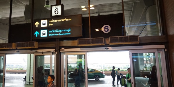 don mueang airport bangkok thailand shuttle bus door 6 shuttle bus