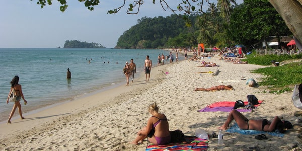 holidaymakers on Lonely Beach- Koh Chang beaches
