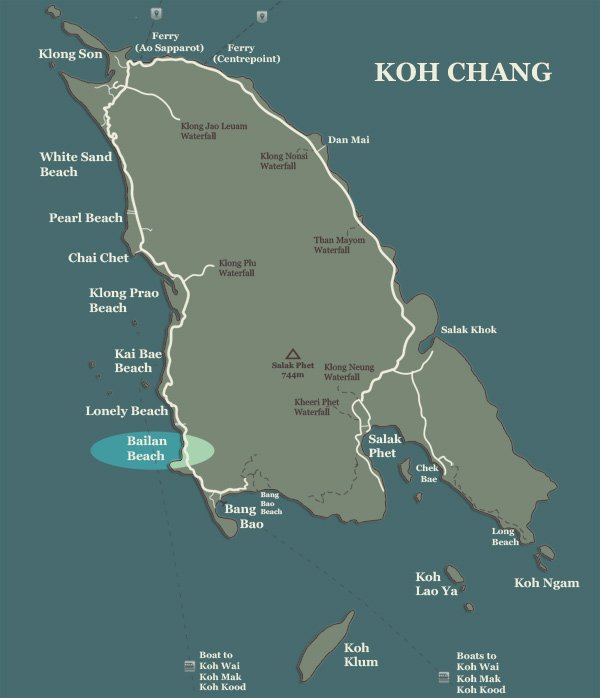 Bailan Beach Koh Chang Map