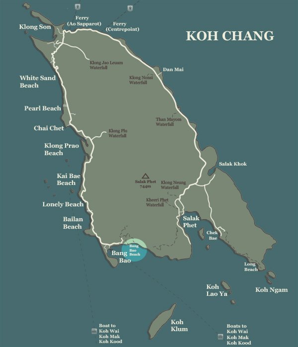 Bang Bao Beach Koh Chang Map