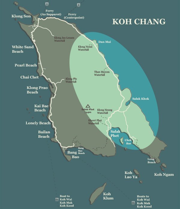 koh chang east coast map