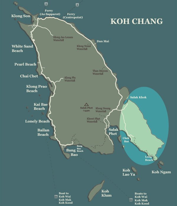 koh chang chek bae long beach salak khok map