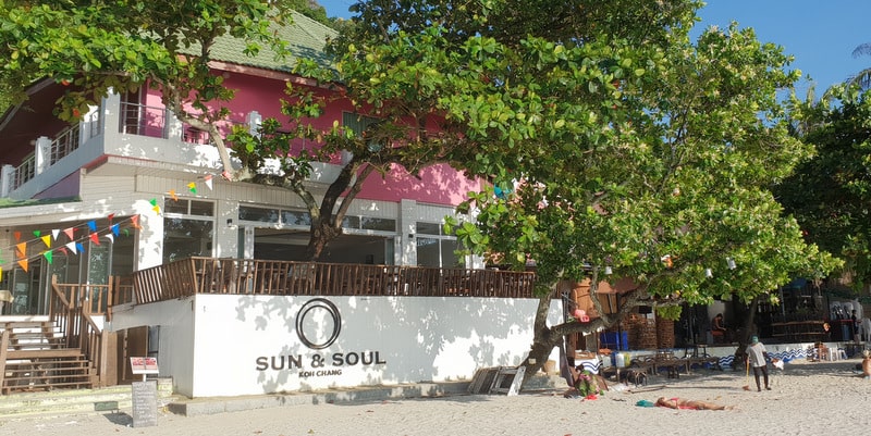beach exterior sun and soul white sand beach restaurants koh chang