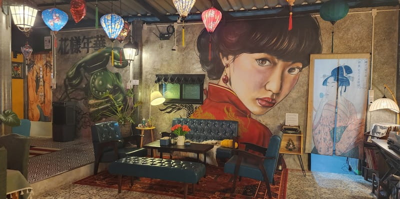 interior sofa wall paintings bar koh kood nightlife