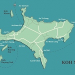Koh Mak Map with Koh Kradat and Koh Kham