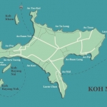 Koh Mak Map with Koh Kradat and Koh Kham