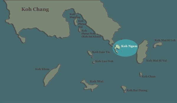 koh ngam map islands near koh chang