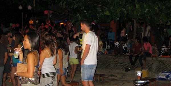 party goers nature beach party lonely beach koh chang
