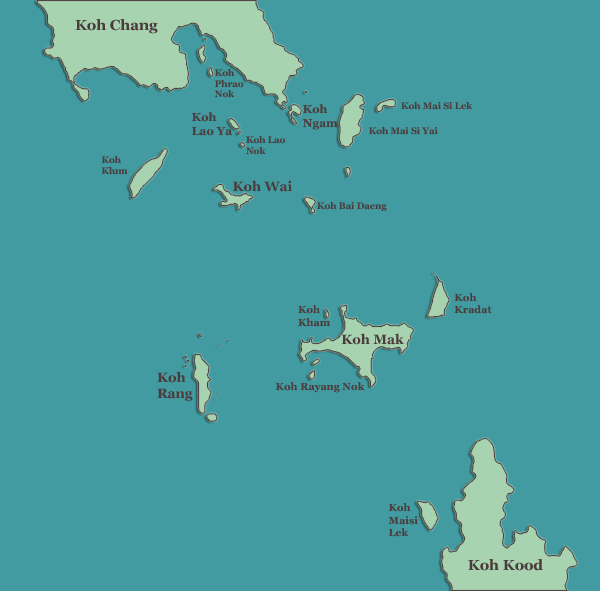 islands near koh chang map