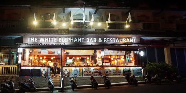 exterior pub white elephant white sand beach nightlife koh chang