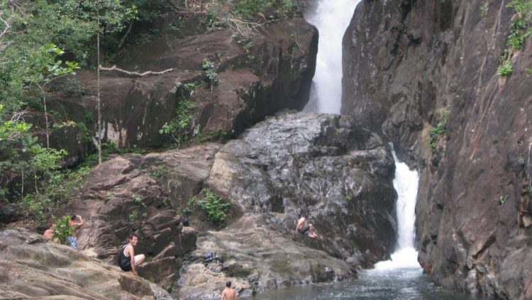 waterfall drop plunge pool klong plu koh chang